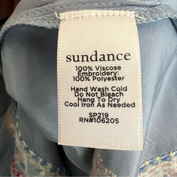 Sundance Blue Gray Dress with Tribal Embroidery - Picture 6 of 8